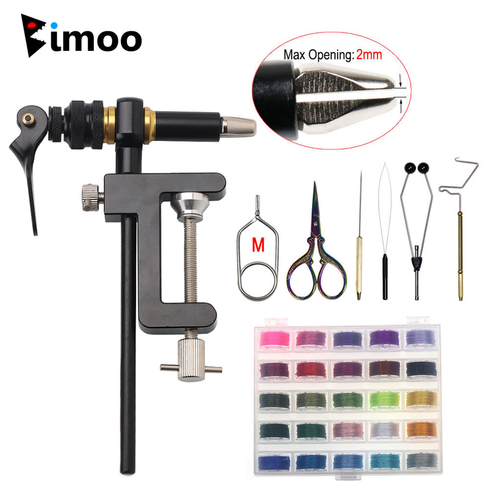Fly Fishing Set - Bimoo 360° Rotation C-Clamp Fly Tying