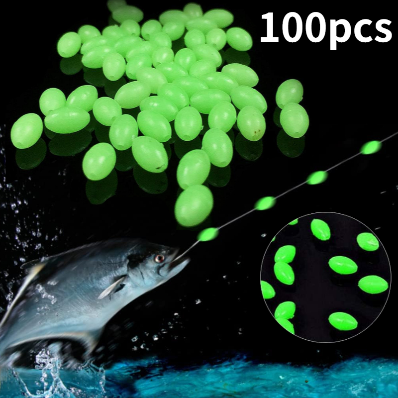 100pcs/lot Oval Night Luminous - огляд і ціна Fishing Equipment On Sale
