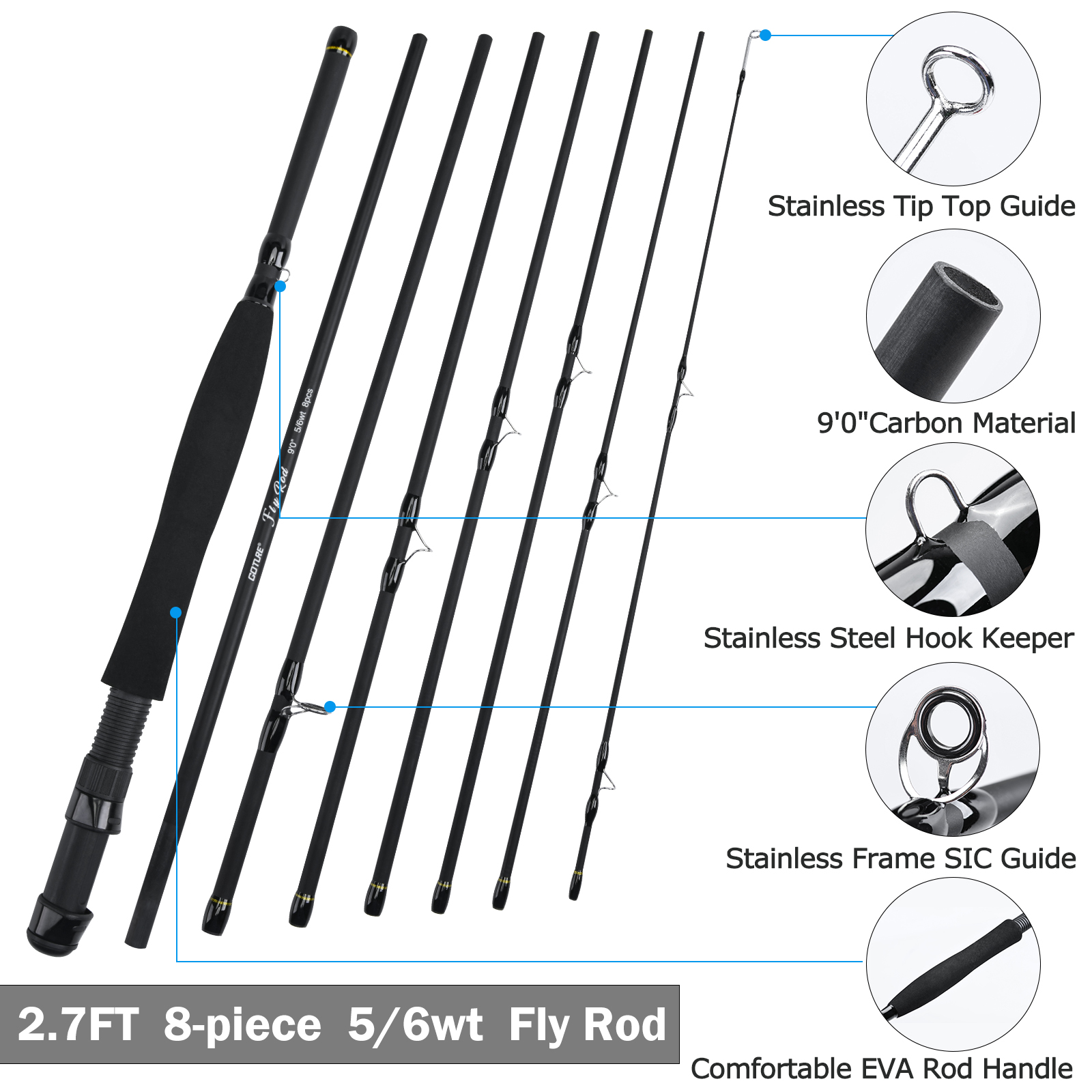 Goture 8Section Travel Fly Fis - огляд і ціна Fly Fishing Set
