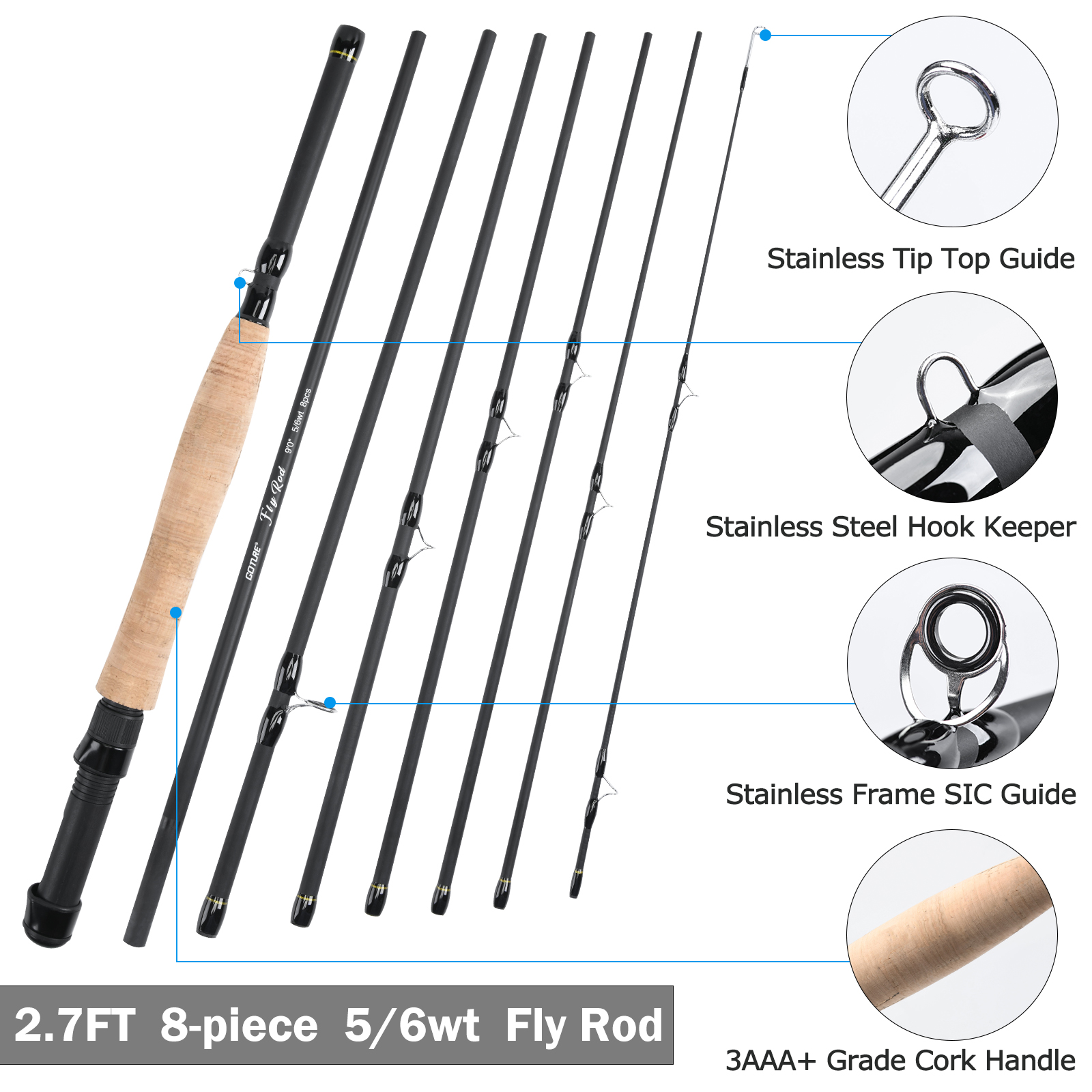 Goture 8Section Travel Fly Fis - огляд і ціна Fly Fishing Set