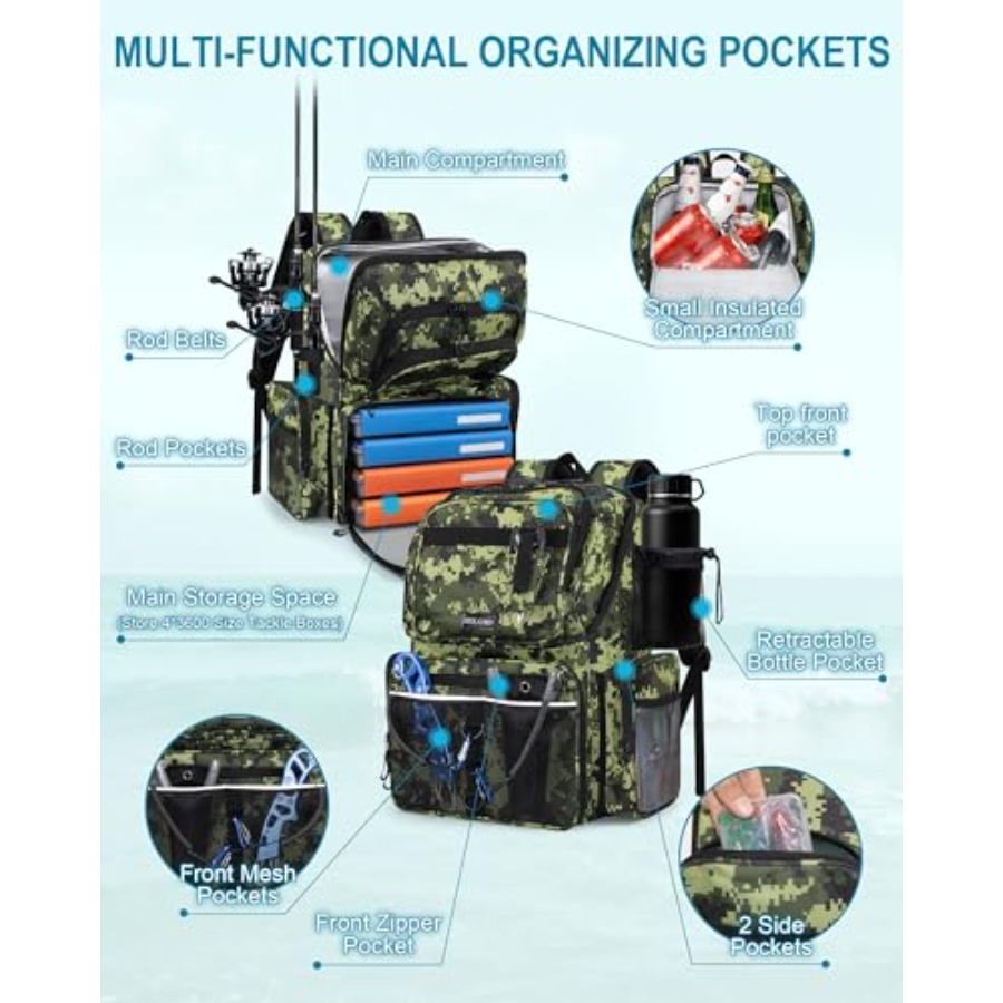 Fishing Backpack with Rod Hold - огляд і ціна Fishing Gear